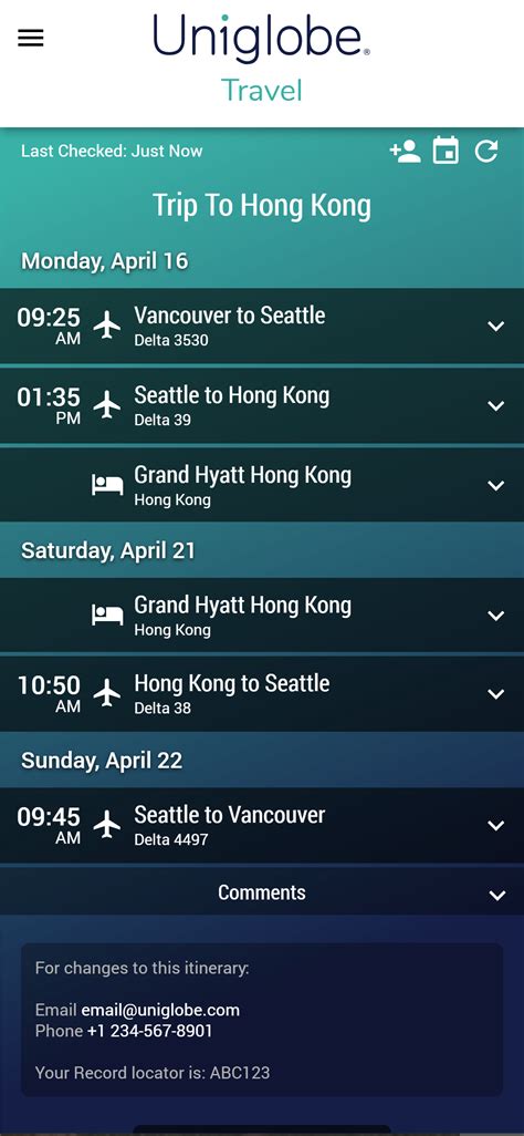 Uniglobe Travel Companion App