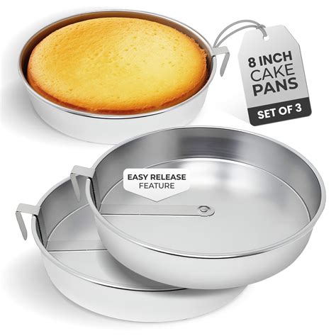 8 Inch Round Cake Pans 3 Pack Silver Cake Pan | Desertcart Sri Lanka
