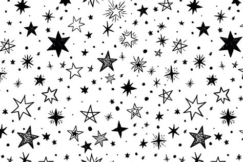 Black star pattern white background laptop stickers - TenStickers