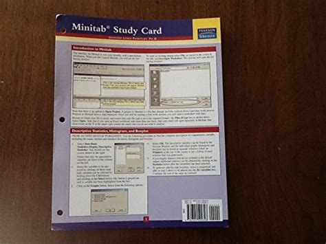 Buy Minitab Study Card for Statistics Book Online at Low Prices in ...
