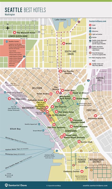 Map Of Downtown Seattle Wa Hotels