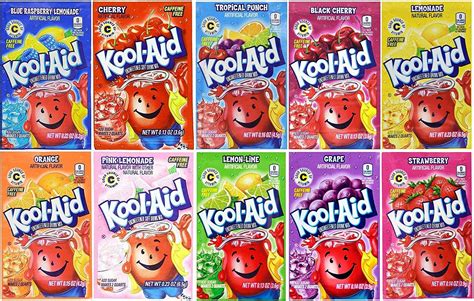 Kool-Aid Drink Mix Variety Pack, 10 Flavors, 50 Packets, Kosher ...