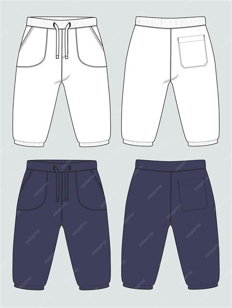 Premium Vector | Sweatpants white and navy color vector illustration ...