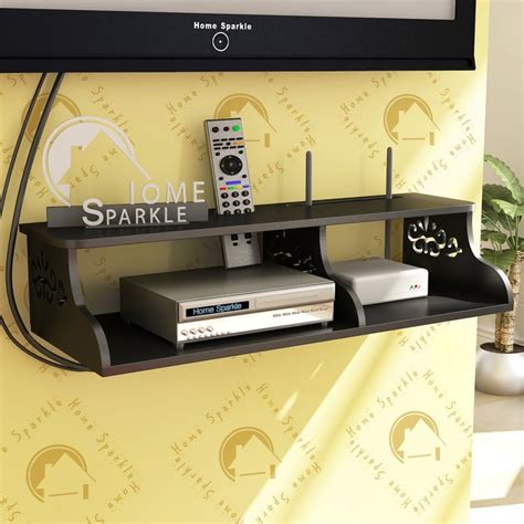 Buy HOME SPARKLE Set Top Box Wall Shelf - Black from Home Sparkle at ...