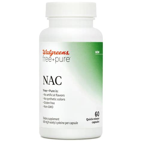 Walgreens Free & Pure N-Acetyl Capsules (60 days) | Walgreens