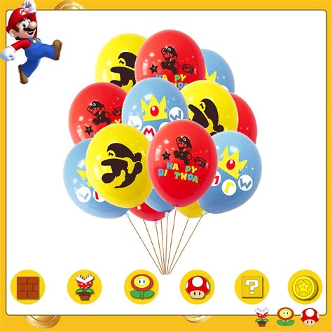Buy MoYaGoa Mario Birthday Decoration Balloons Party Balloons Cake ...