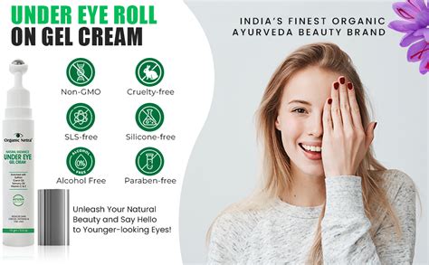 Organic Netra Natural Radiance Under Eye Roll On Gel Cream | Reduces ...