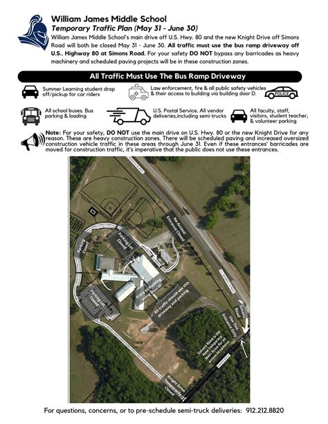 Bulloch Co Schools: Road Paving Alters Access to William James Middle ...