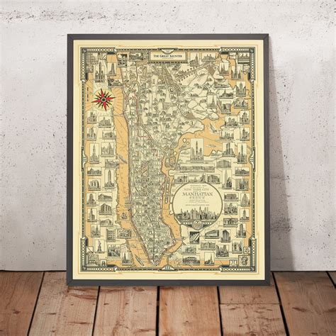 Manhattan: The Great Saunter, Route Map by The Unique Maps Co. and Cha