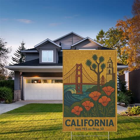 California Vote Yes on Prop 50 Mosaic Style Yard Sign