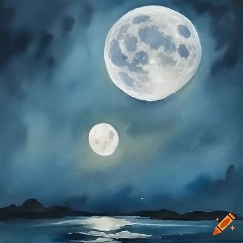 Oil painting of the moon on Craiyon