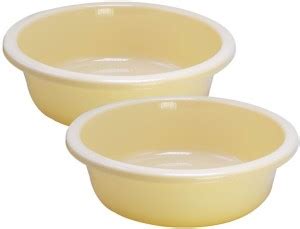 Morvi Plastic Tub 8 Heavy Quality Tub Set, 2 pc Tub 7 Ltr, Yellow Color ...