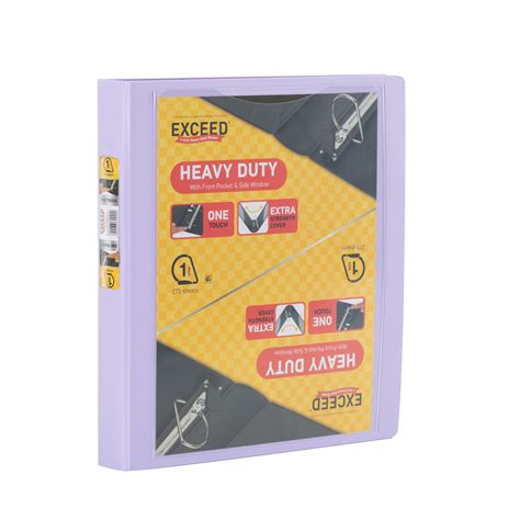 Exceed 3-Ring Heavy Duty Binder, 1 in Slant D-Ring, Lavendar Sky, 1 ...