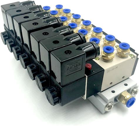 Buy Woljay Pneumatic Solenoid Valve PT 1/4 Air Valve 4V210-08 DC 24V 5 ...