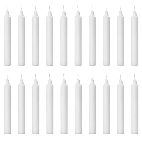 True Decor 4" White Pack of 20 Chime/Spell/Mombati Candles for Home ...