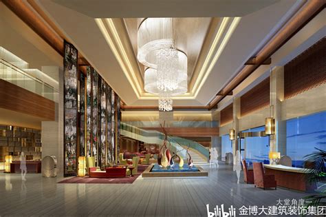 江西南康新都星级酒店装修设计公司案例效果图 - 哔哩哔哩