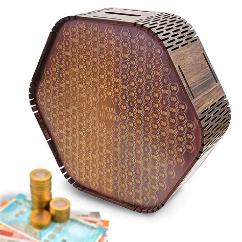 Wembley Wooden Piggy Bank Money Box with Savings Chart Money Saving ...