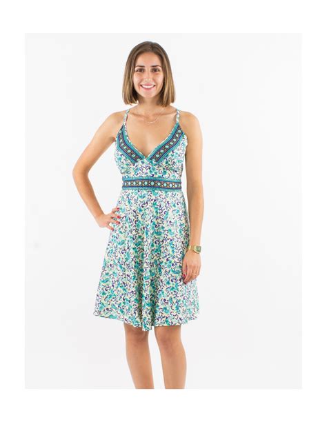 Short flowing dress with crossed straps in the back boho chic