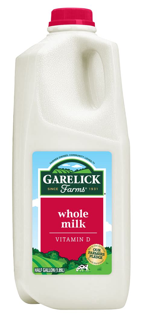 Whole Milk Plastic Half Gallon - Garelick Farms®