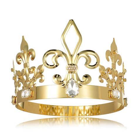 Buy BROSWJUN Men Birthday King Crown Costume Prom King Crowns Cosplay ...