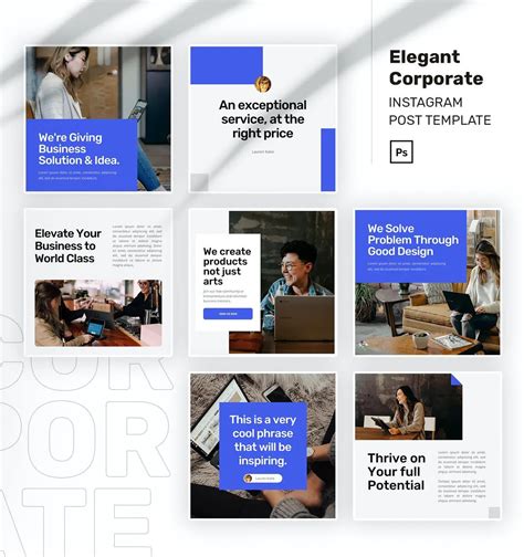 Elegant Corporate Instagram Post Templates PSD | Instagram template design, Social media design ...