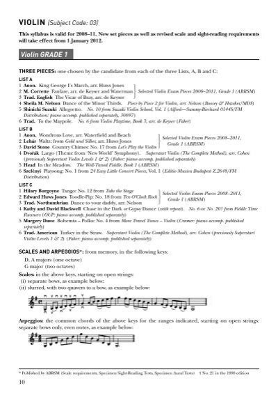 Image result for ABRSM Exam Code Example
