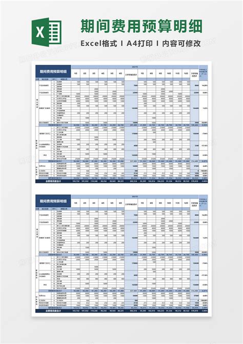 期间费用预算明细EXCEL模板下载_EXCEL_图客巴巴