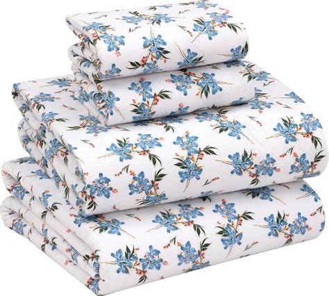 Amazon.com: RUVANTI Flannel Sheets King Size - 100% Cotton Double ...