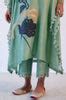 Devnaagri - Green Hand-Painted Chanderi Kaftan Set