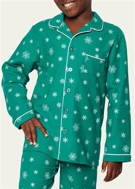 Petite Plume Boy's Emerald Wonderland Two-Piece Pajama Set, Size 6M-14 ...