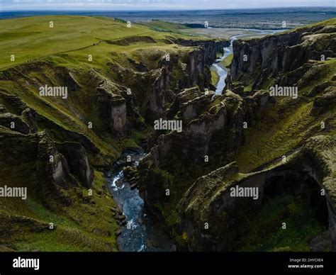 Aerial view fjadrargljufur canyon in hi-res stock photography and ...