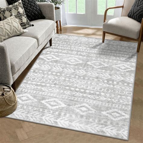 Lahome Boho 3x5 Washable Entrance Mat Indoor,Grey Kitchen Rug Entryway ...