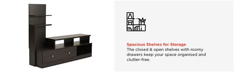 @home by Nilkamal Engineered Wood TV Unit with Shelving Storage TV Unit ...