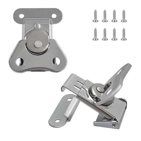 YES Time 2 Pcs 304 Stainless Steel Wooden Box Chest Rotary Draw Latch ...
