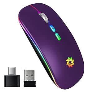 Amazon.in: Buy KBCASE LED Wireless Mouse Slim Silent Mouse 2.4G ...