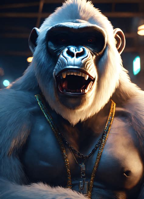 Lexica - A giant rapper white gorilla MC, cinematic lighting, high ...
