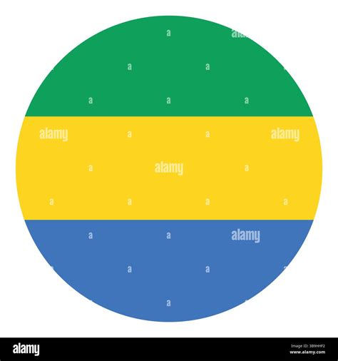 Flag of Gabon. Gabon circle flag logo icon computer vector illustration ...