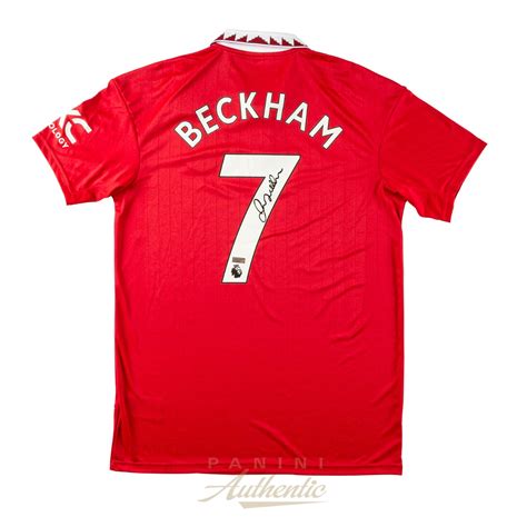 David Beckham Autographed #7 Manchester United 2022-23 Replica Home ...