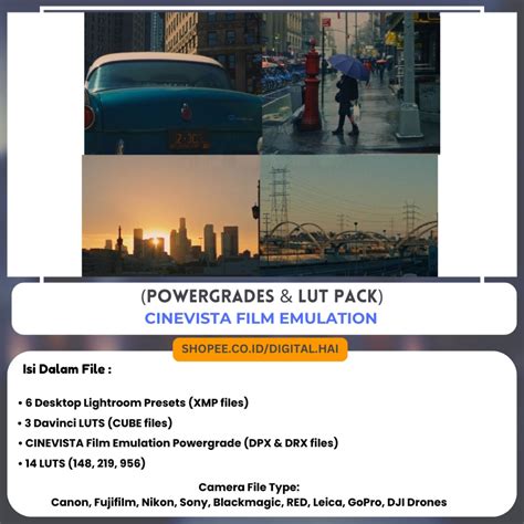 Jual CINEVISTA Film Emulation (Powergrades & LUT Pack) | Davinci ...