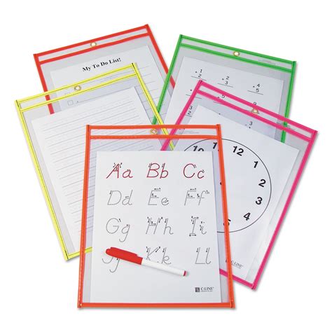 CLI40810 C-Line Reusable Dry Erase Pockets - Zuma