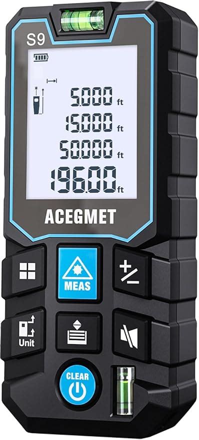 Laser Measurement Tool, ACEGMET 393 Ft Laser Tape Measure ±1/16-inch A ...
