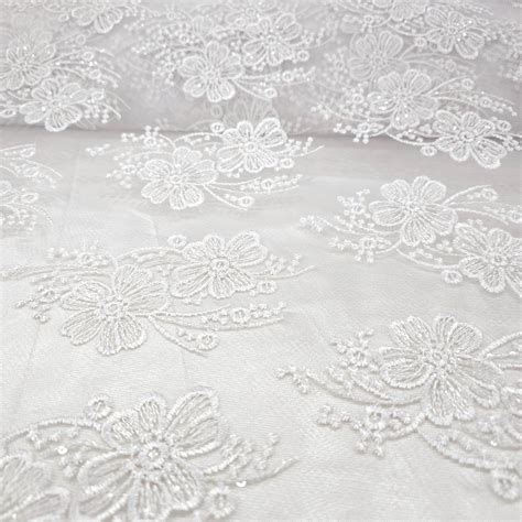 Jennifer White Floral Lacey Embroidered Net Fabric – Matching Woman