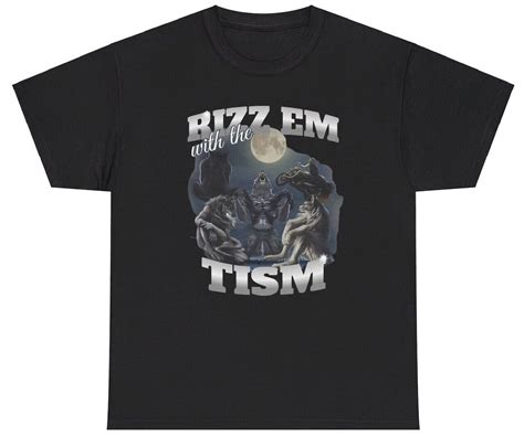 Rizz Em With The Tism Wolf Ripping T Shirt Funny Autism Dank Meme Gen Z ...