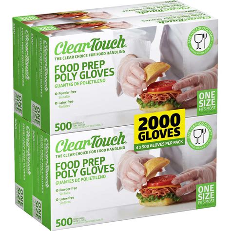 Clear-Touch Polyethylene Food Service Gloves One Size 2000Ct