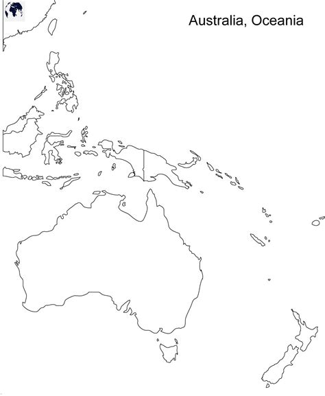 Printable Blank Oceania Map – Outline, Transparent, PNG Map