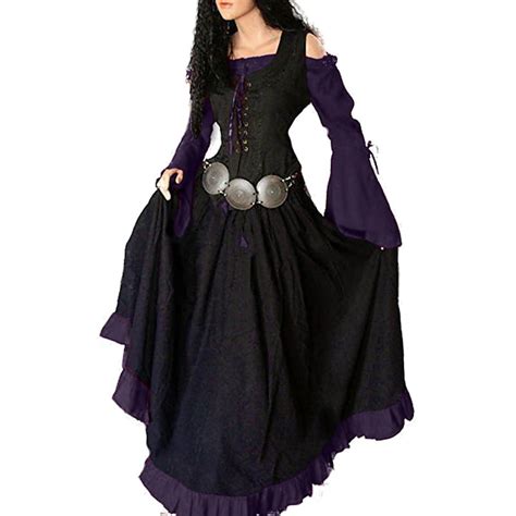 Medieval Renaissance Cocktail Dress Cosplay Costume Prom Dresses Viking ...