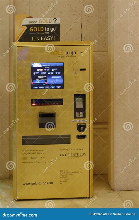 Gold ATM in Dubai editorial stock photo. Image of finance - 42361483