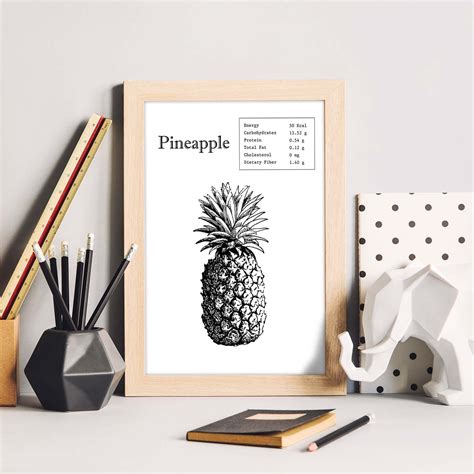 Poster De Pineapple. Láminas De Frutas Y Verduras En Ingles. Sin Marco ...
