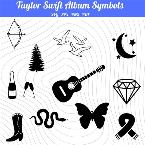 12 Taylor Swift Album Symbols Bundle Swiftie Merch Gift, Swifties, File ...