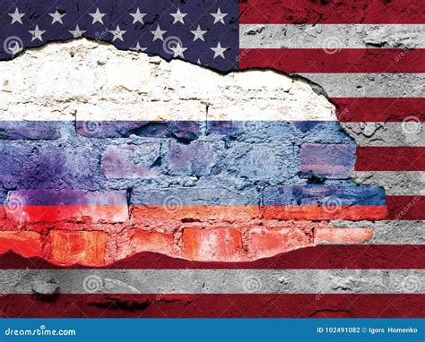 Flag of United States and Russian Flag. Editorial Photography - Image ...
